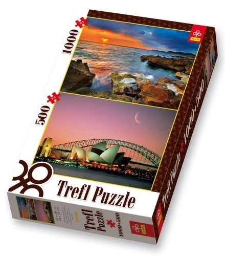 Trefl, puzzle, Wybrzeże Hiszpania i Opera w Sydney- Australia, 500/1000 el. Trefl
