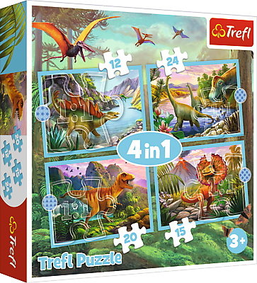 Trefl, puzzle, Wyjątkowe dinozaury, 12/15/20/24 el. Trefl
