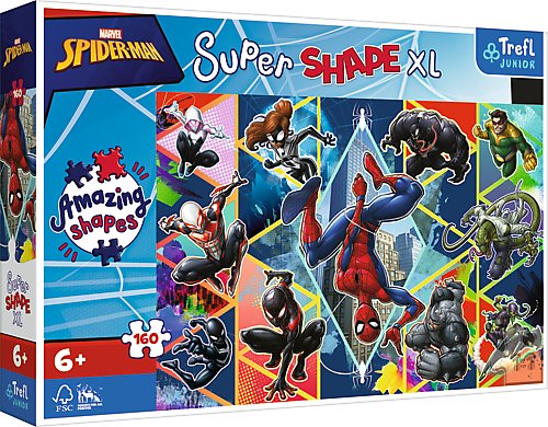 Trefl, puzzle, XL Super Shape, Dołącz do Spider-Mana, 160 el. Trefl