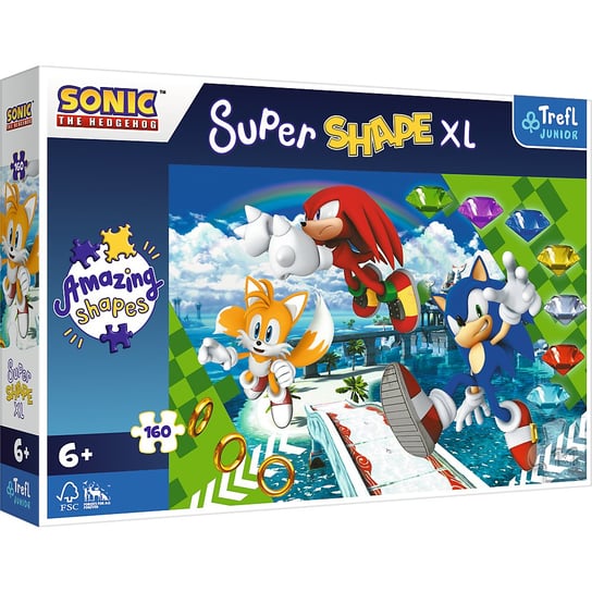 Trefl, Puzzle XL Super Shape, Wesoły Sonic, 160 el. Trefl