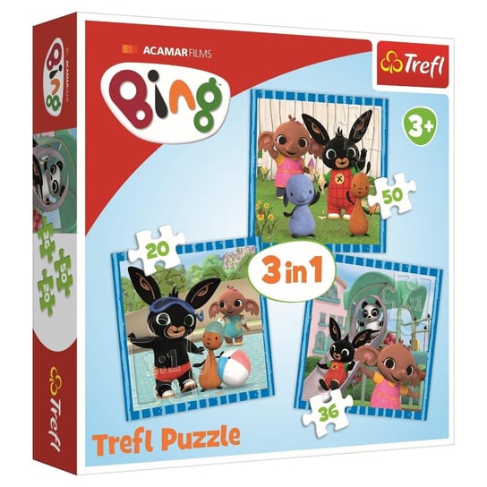 Trefl, puzzle, Zabawy z przyjaciółmi Bing, 20/36/50 el. Trefl