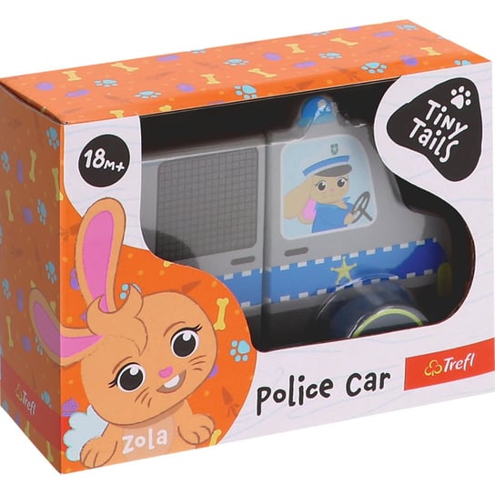 Trefl, Tiny Tails, Zabawka drewniana, wóz policyjny Zola, 61814 Trefl