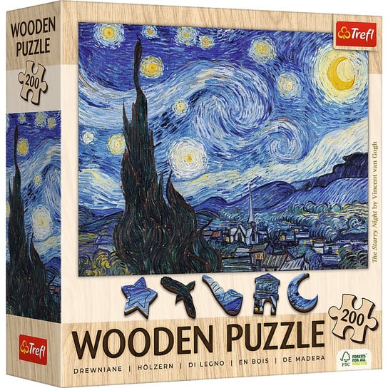 Trefl, Wooden Puzzle 200 el. Gwiaździsta Noc, 20248 Trefl