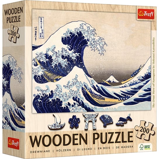 Trefl, Wooden Puzzle 200 el. Wielka Fala w Kangawie, 20250 Trefl
