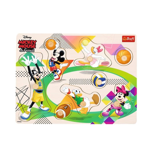 Trefl, Zabawka drewniana, Puzzle medium - Mickey Mouse & Friends Trefl