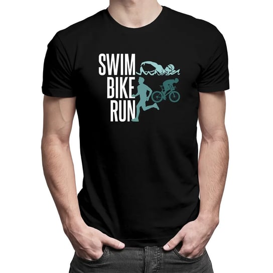 Triathlon - swim, bike, run v2 - męska koszulka na prezent dla triathlonisty Koszulkowy