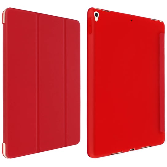 Trójdzielne etui na iPada Air 2019 i iPada Pro 10.5 z odchylaną podstawką/klawiaturą — czerwone Avizar