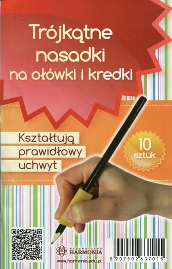 Trójkątne nasadki na ołówki i kredki, 10 sztuk Wydawnictwo Harmonia