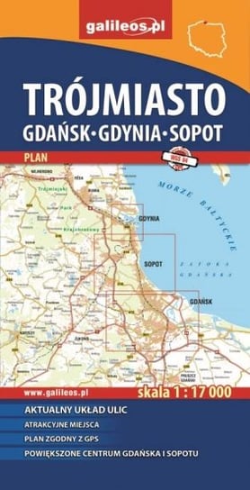 Trójmiasto. Gdańsk, Gdynia, Sopot. Mapa 1:17 000 Studio Plan