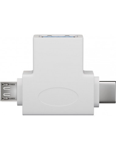 Trójnik USB-A na USB 2.0 Micro-B, USB A 2.0, biały - Wersja kolorystyczna Biały Goobay