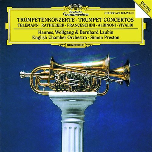 Telemann: Concerto for 3 Trumpets, 2 Oboes, Timpani, Strings and Continuo in D Major - 2. Grave Hannes Läubin, Wolfgang Läubin, Bernhard Läubin, English Chamber Orchestra, Simon Preston