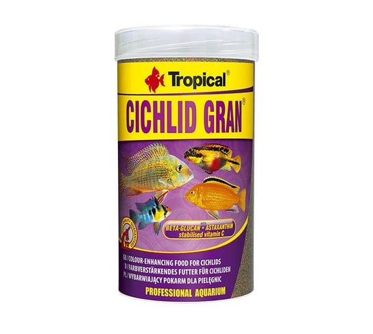 Tropical Cichlid Gran 250ml, pokarm dla ryb pielęgnic z wysoką zawartością białka Tropical
