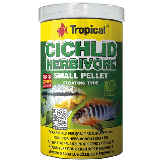 Tropical CICHLID HERBIVORE SMALL PELLET 1000ml/360g Tropical