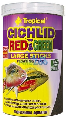 Tropical CICHLID RED & GREEN LARGE STICKS 1000ml/300g Tropical