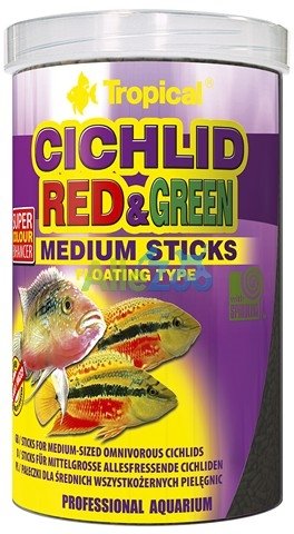 Tropical CICHLID RED & GREEN MEDIUM STICKS 1000ml/360g Tropical