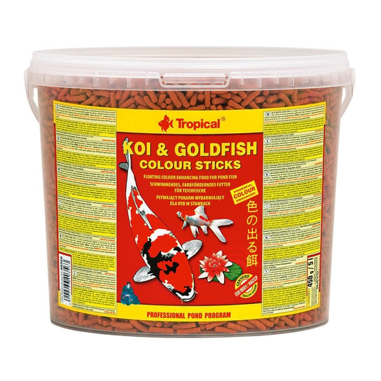 Tropical Koi&Goldfish Colour 5l, pokarm dla karpi i innych ryb karpiowatych Tropical