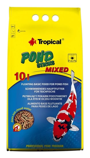 Tropical Pond Sticks Mixed 10L / 800G - Pływający Pokarm Dla Ryb W Oczku Wodnym Tropical