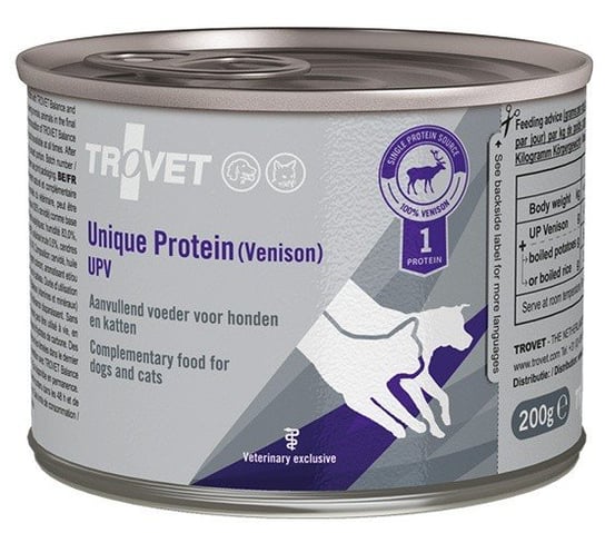 Trovet Unique Protein UPV Dziczyzna dla psa i kota puszka 200g Trovet