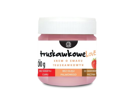 truskawkoweLove - krem o smaku truskawkowym 200g (bez dodatku cukru, bez oleju palmowego) CD Królowa Pszczół