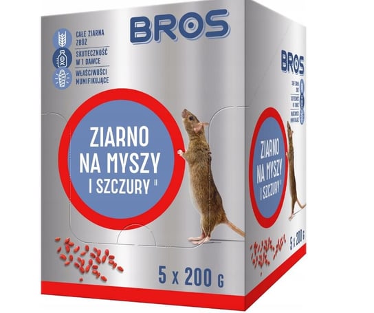 Trutka Zatrute Ziarno Na Myszy Szczury Bros 5X200G BROS
