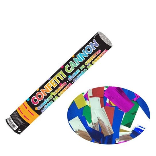 Tuba konfetti foliowe kolorowe, 30cm AMSCAN