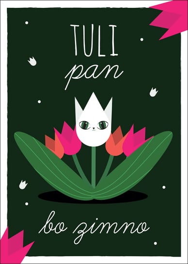 Tulipan, bo zimno ciemne tło - plakat 21x29,7 cm / AAALOE Inna marka