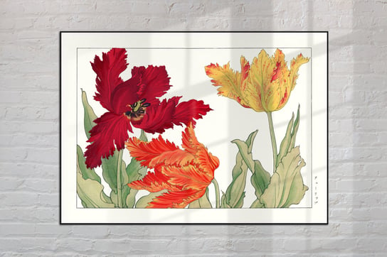 Tulipan Papuzi Plakat Japonia Grafika Vintage 30x40 cm (A3) / DodoPrint Dodoprint
