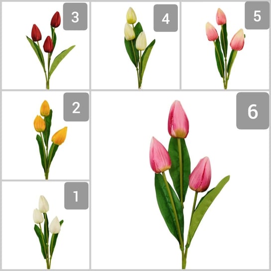 Tulipan pojedynczy x3 P13-20-30 sztuczny kwiat Inna marka