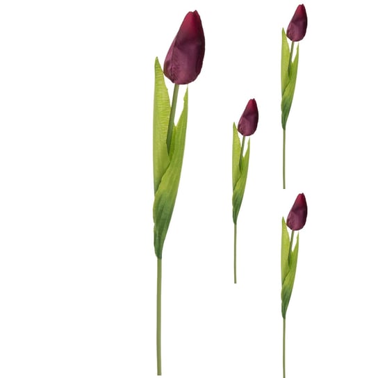 Tulipan Purpurowy Sztuczna Gałązka Ozdobna 3 szt Siima