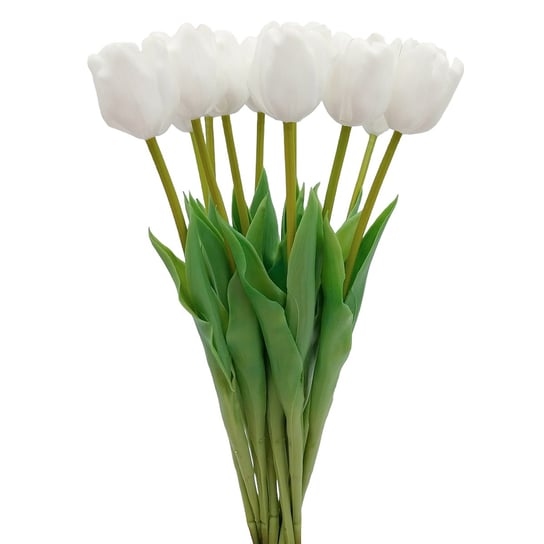 Tulipan silikonowy jak żywy biały gumowy 44 cm rozkwitnięty / Stylowe Dekoracje Inna marka