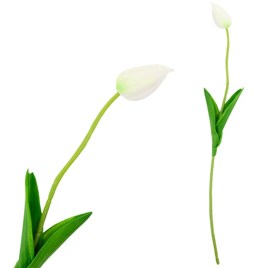 Tulipan Sztuczny Gumowany Biały Piękny Jak Żywy MARTOM