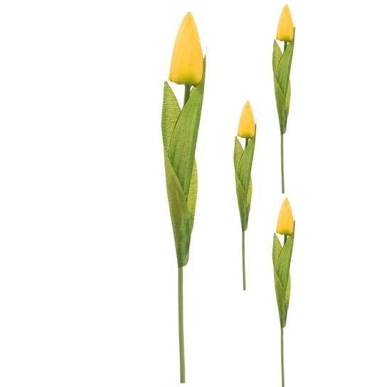 Tulipan Żółty Sztuczna Gałązka Ozdobna 3 szt Siima