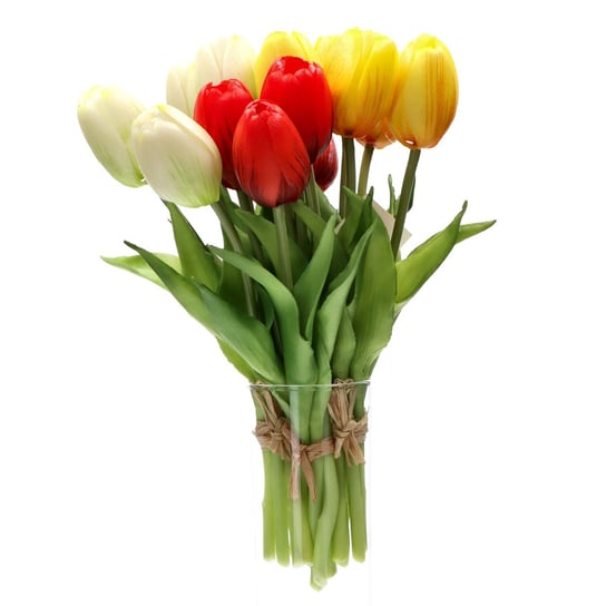 Tulipany gumowe bukiet wiosenny sztuczny 5szt ABC