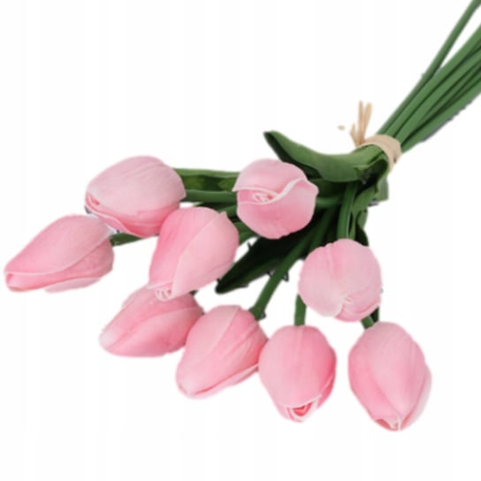 Tulipany Gumowe Kwiaty Różowe 9 Sztuk Bukiet JAMKO