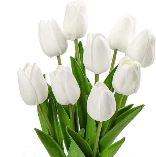 Tulipany piankowe 34 cm 9 sztuk biały jak żywe Inna marka