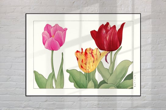 Tulipany Plakat Japonia Grafika Vintage 30x40 cm (A3) / DodoPrint Dodoprint