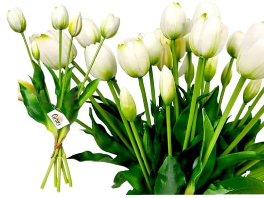Tulipany Silikonowe 40 cm 5 sztuk jak żywe biały Inna producent