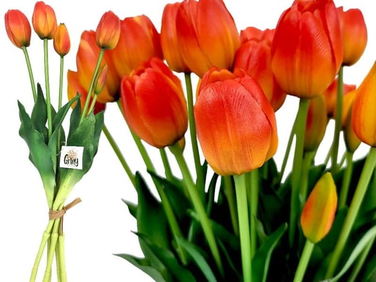 Tulipany Silikonowe 40 cm 5 sztuk jak żywe czerwono-pomarańczowy Inna producent