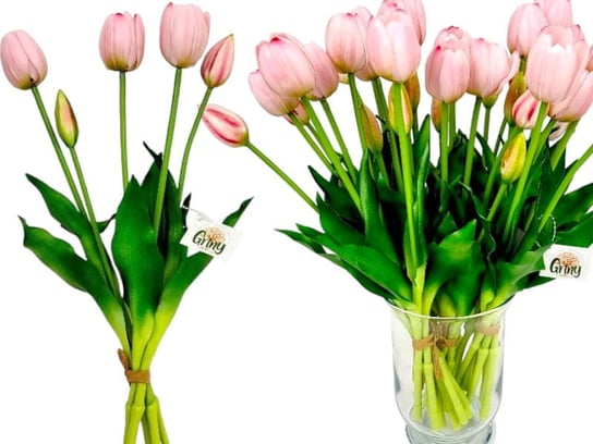 Tulipany Silikonowe 40 cm 5 sztuk jak żywe pudrowy róż Inna producent