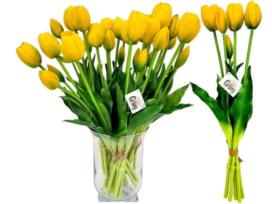 Tulipany Silikonowe 40 cm 5 sztuk jak żywe żółty Inna producent