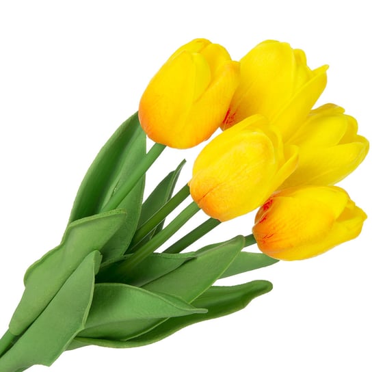 Tulipany Silikonowe Bukiet 5szt Pomarańcz-Żółty czakos