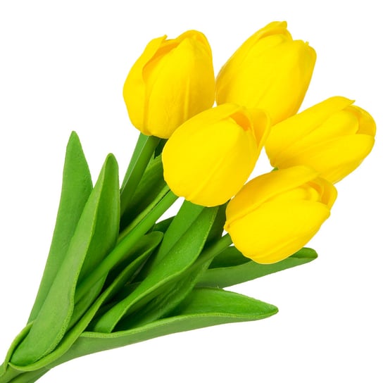 Tulipany Silikonowe Bukiet 5szt Żółty czakos
