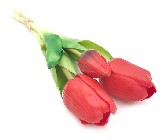 Tulipany silikonowe jak żywe czerwone w bukiecie 3 sztuk gumowe 29 cm Inny producent