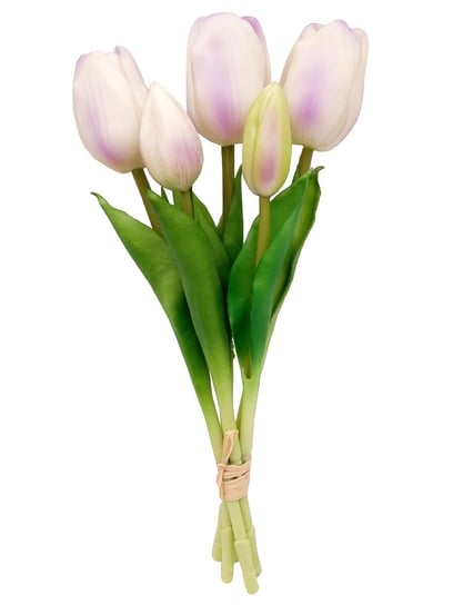 Tulipany silikonowe jak żywe fioletowe bukiet 5 sztuk gumowe 29 cm Inny producent