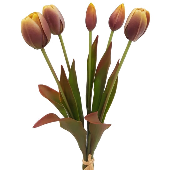 Tulipany Silikonowe Jak Żywe Fioletowe Bukiet 5 Sztuk Gumowe 40 Cm Inna marka