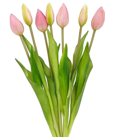 Tulipany silikonowe jak żywe liliowe bukiet 7 sztuk gumowe 44 cm zamknięte Inny producent