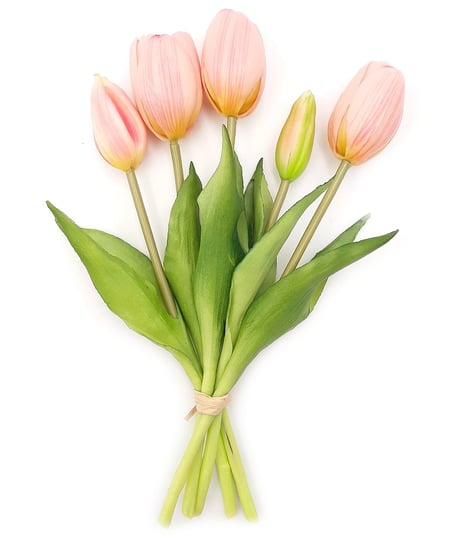 Tulipany silikonowe jak żywe różowe bukiet 5 sztuk gumowe 25 cm Inny producent