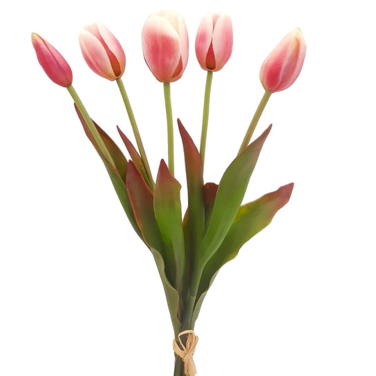 Tulipany Silikonowe Jak Żywe Różowe Bukiet 5 Sztuk Gumowe 40 Cm Inna marka