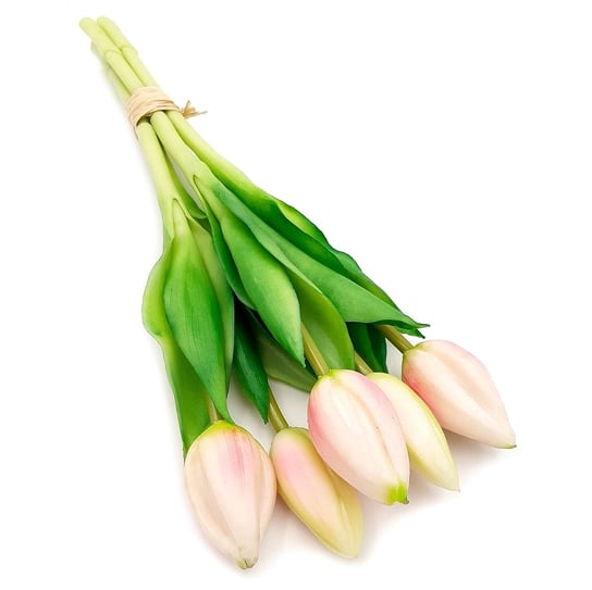 Tulipany silikonowe jak żywe różowe bukiet 5 sztuk gumowe nierozkwitnięte 28 cm Inny producent