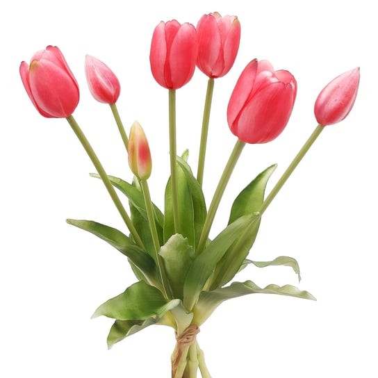 Tulipany silikonowe jak żywe różowe bukiet 7 sztuk gumowe 40 cm TOP-GIFT